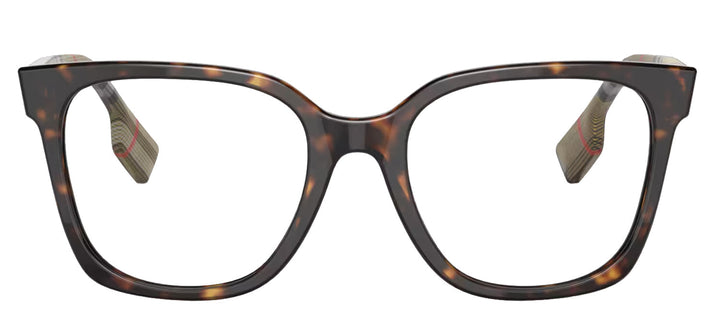 Burberry EVELYN BE 2347 3943 Square Plastic Havana Eyeglasses with Logo Stamped Demo Lenses