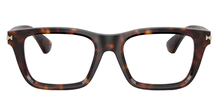 Burberry BE 2419 3002 Rectangle Plastic Havana Eyeglasses with Logo Stamped Demo Lenses