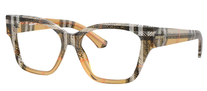 Burberry BE 2420 4146 Cat-Eye Plastic Multicolor Eyeglasses with Logo Stamped Demo Lenses