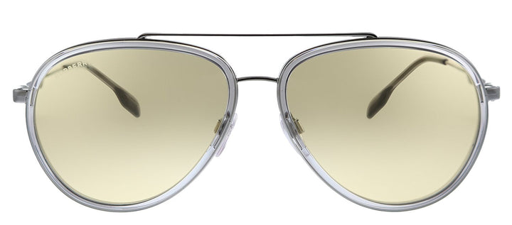 Burberry Oliver BE 3125 1003/8 Aviator Metal Gunmetal Sunglasses with Yellow Lens