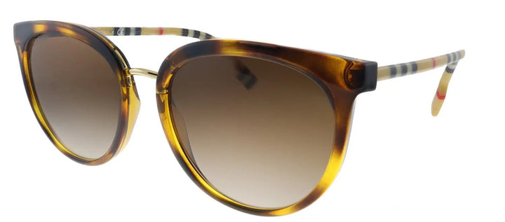 Burberry Willow BE 4316 389013 Round Plastic Havana Sunglasses with Brown Gradient Lens