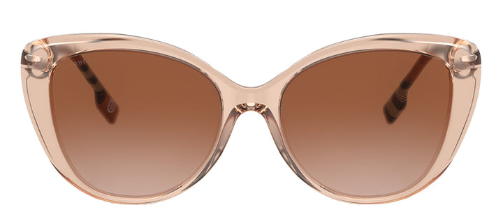 Burberry BE 4407F 408813 Cat Eye Acetate Peach Sunglasses with Brown Gradient Lens