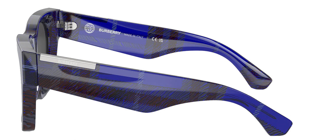 Burberry BE 4424 411487 Square Plastic Blue Sunglasses with Grey Lens