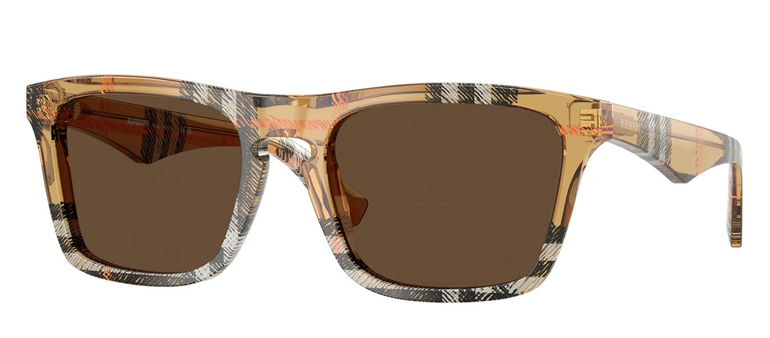 Burberry BE 4434 414673 Square Plastic Multicolor Sunglasses with Brown Lens