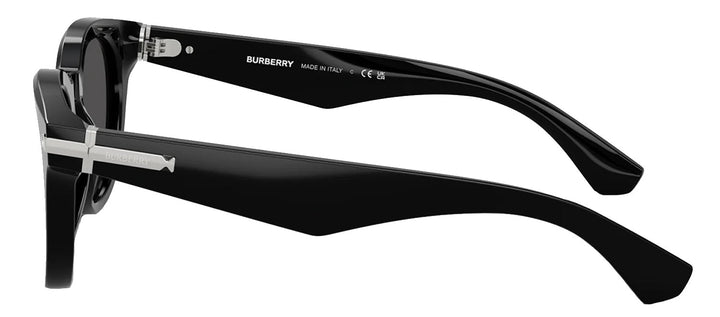 Burberry BE 4439 300187 Round Plastic Black Sunglasses with Grey Lens