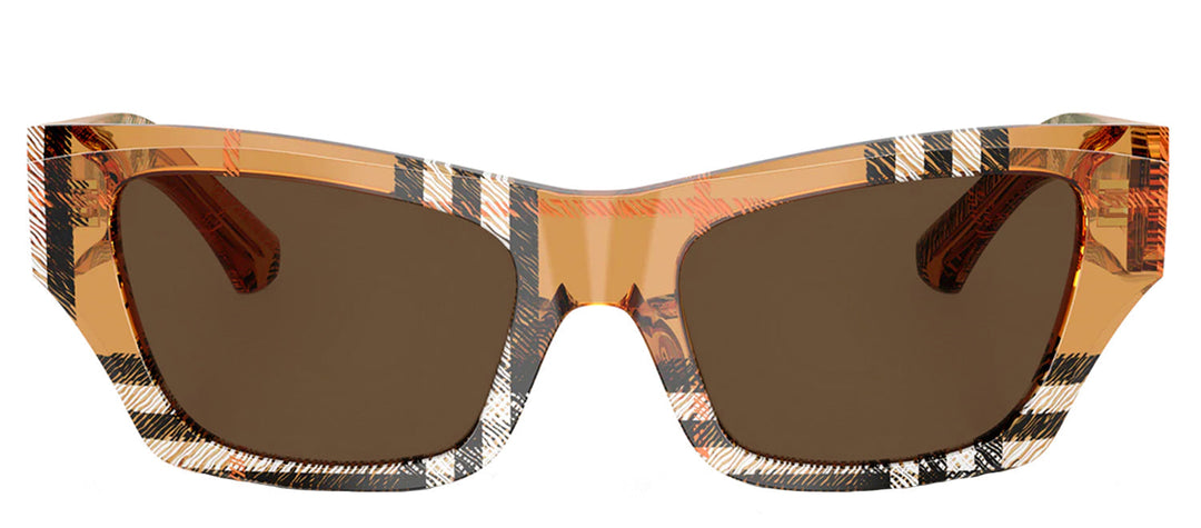 Burberry BE 4441U 414673 Cat-Eye Plastic Multicolor Sunglasses with Brown Lens