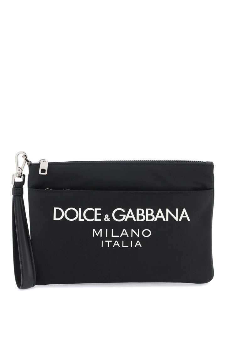 Dolce &amp; Gabbana 尼龙手拿包配橡胶徽标