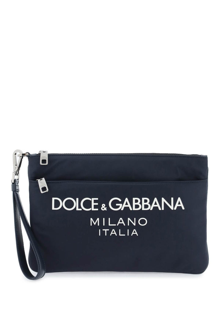 Dolce &amp; Gabbana 尼龙手拿包配橡胶徽标