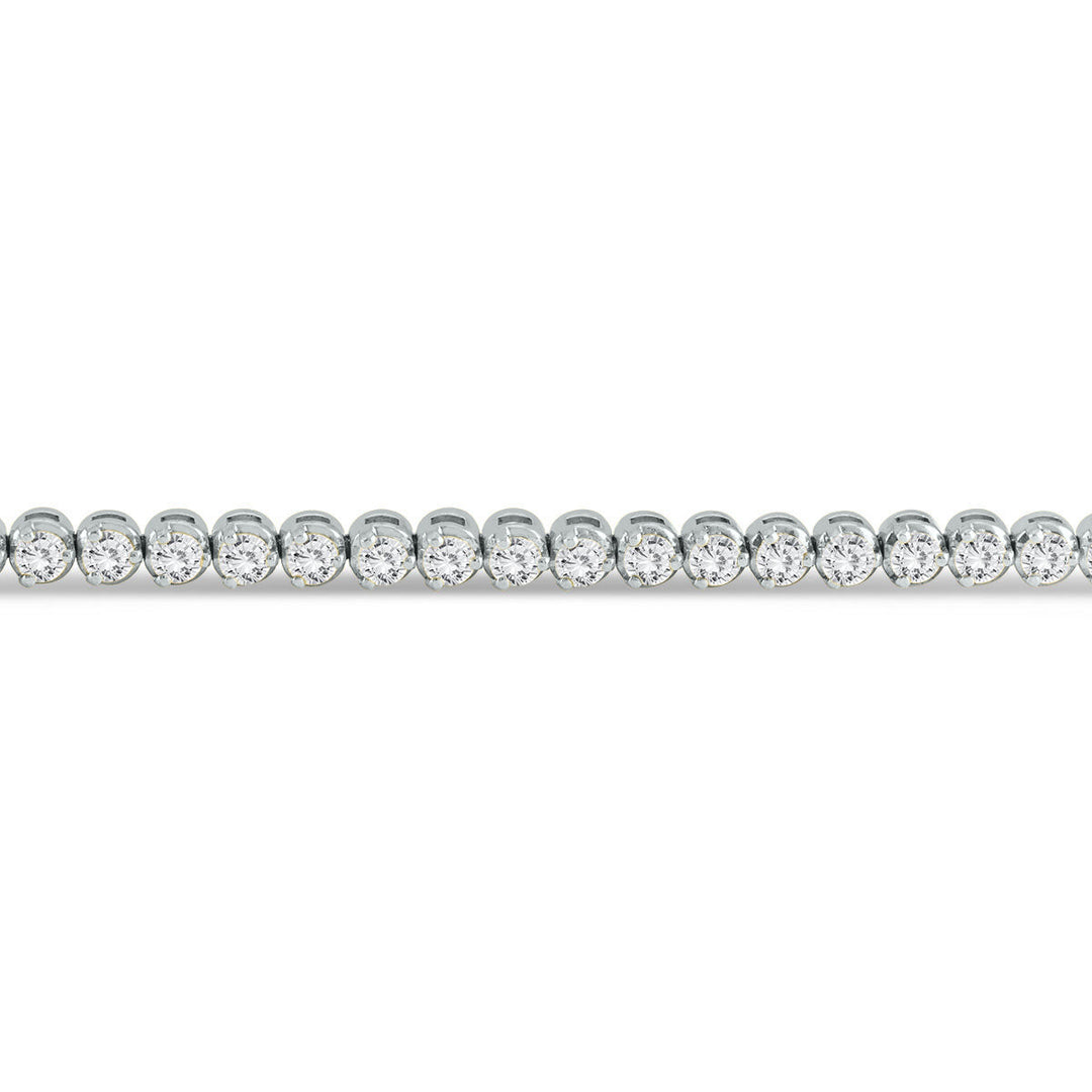 Ags Certified 5 Carat Tw Three Prong Diamond Tennis Bracelet In 14K White Gold (J-K Color, I2-I3 Clarity)