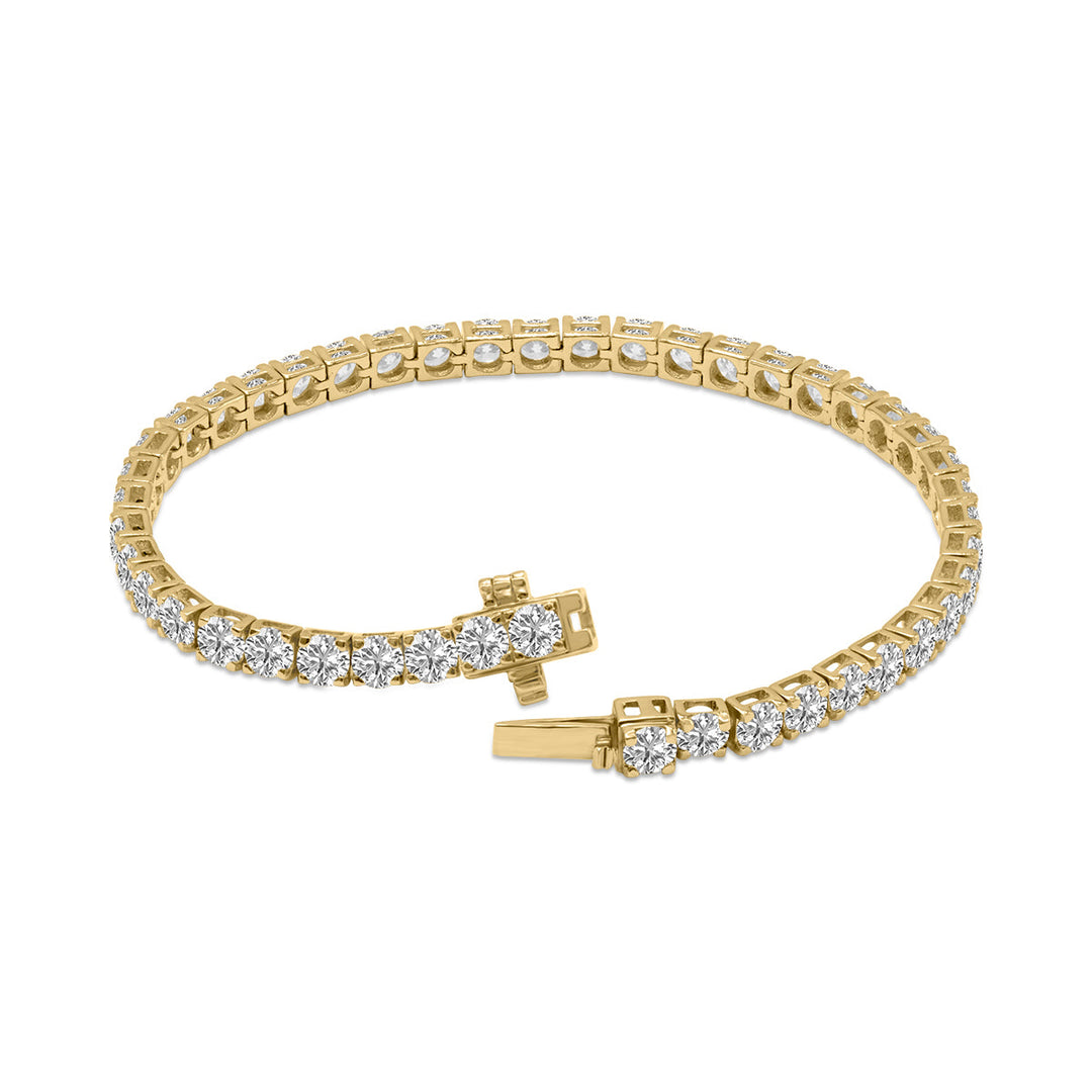 10 Carat Tw Lab Grown Diamond Tennis Bracelet In 14K Yellow Gold