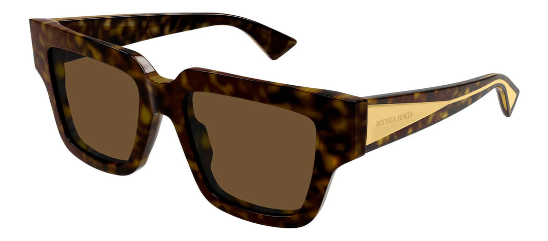 Bottega Veneta BV 1276S 002 Rectangle Plastic Havana Sunglasses with Brown Lens