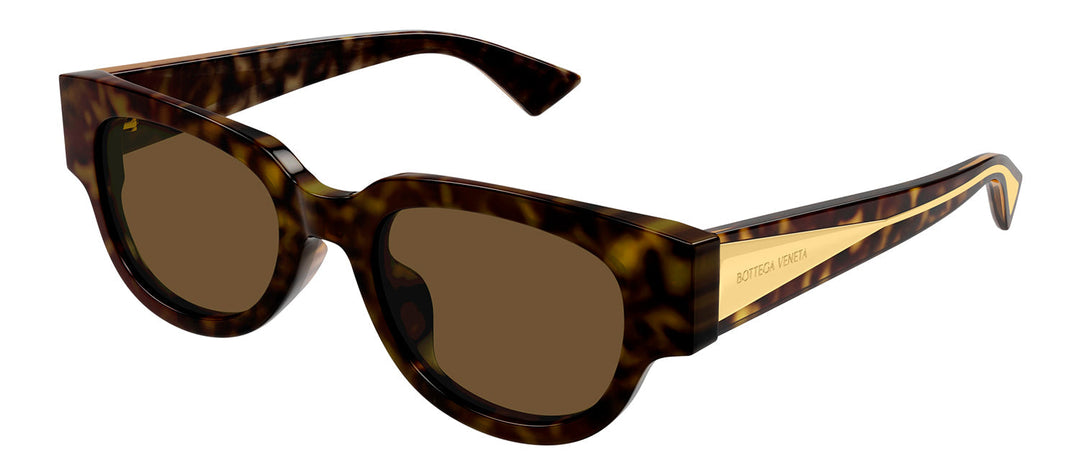 Bottega Veneta BV 1278SA 002 Cat-Eye Plastic Havana Sunglasses with Brown Lens