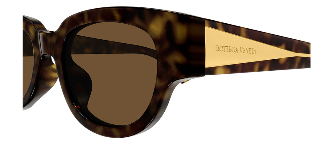 Bottega Veneta BV 1278SA 002 Cat-Eye Plastic Havana Sunglasses with Brown Lens