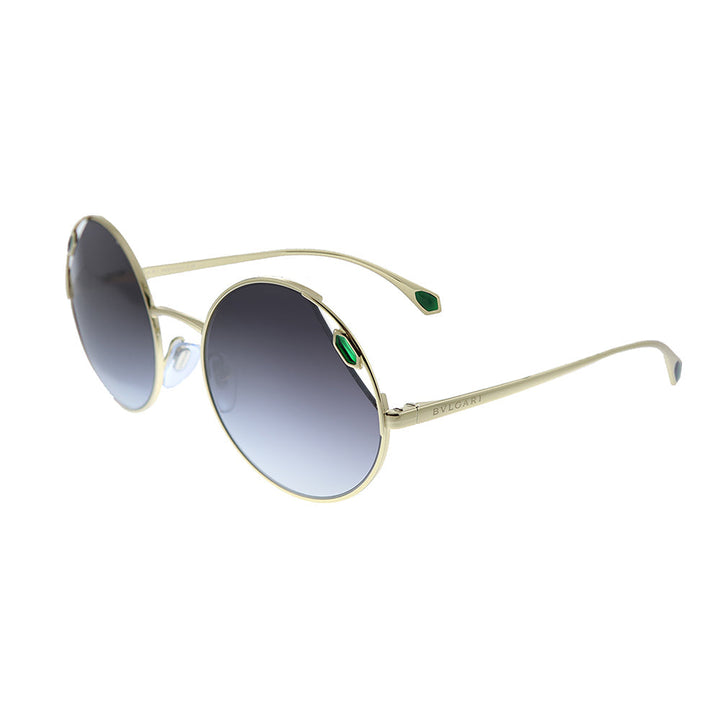 Bvlgari BV 6159 278/8G Round Metal Gold Sunglasses with Grey Gradient Lens