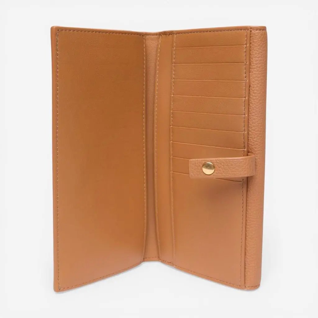 Bottega Veneta Light Brown Leather Bi-fold Flap Women&