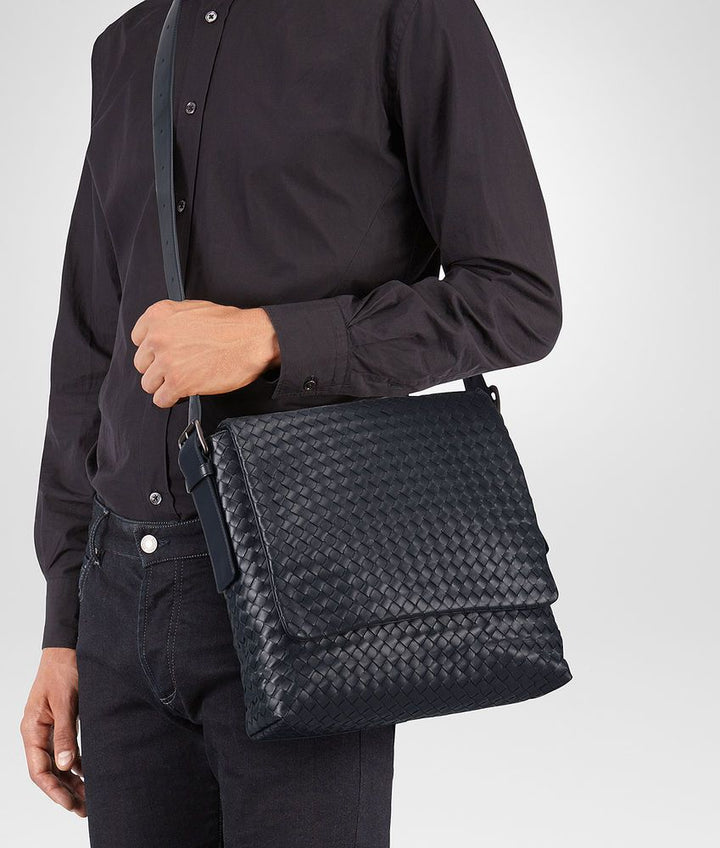 Bottega Veneta Messenger Bag Prusse Woven Intrecciato