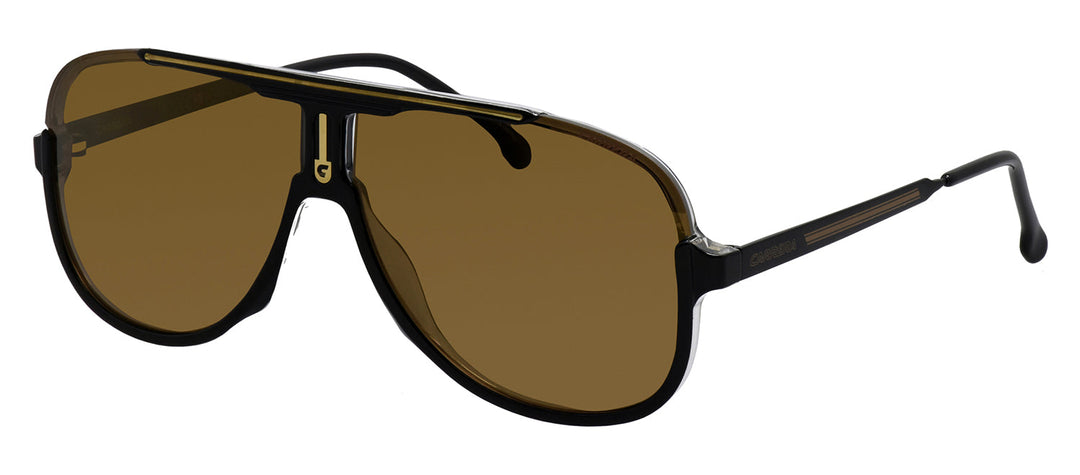 Carrera CA CARRERA1059/S R60 Pilot Plastic Black Brown Sunglasses with Gold Polarized Lens