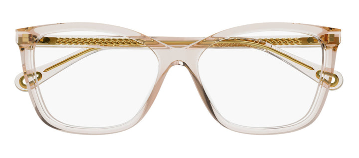 Chloe CH 0118O 003 Cat-Eye Plastic Pink Eyeglasses with Logo Stamped Demo Lenses