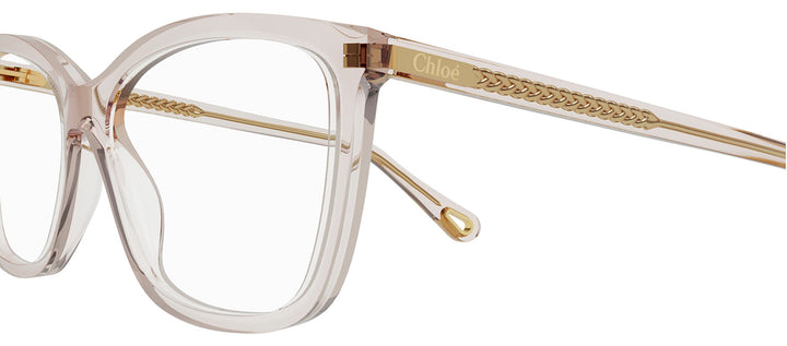 Chloe CH 0118O 003 Cat-Eye Plastic Pink Eyeglasses with Logo Stamped Demo Lenses