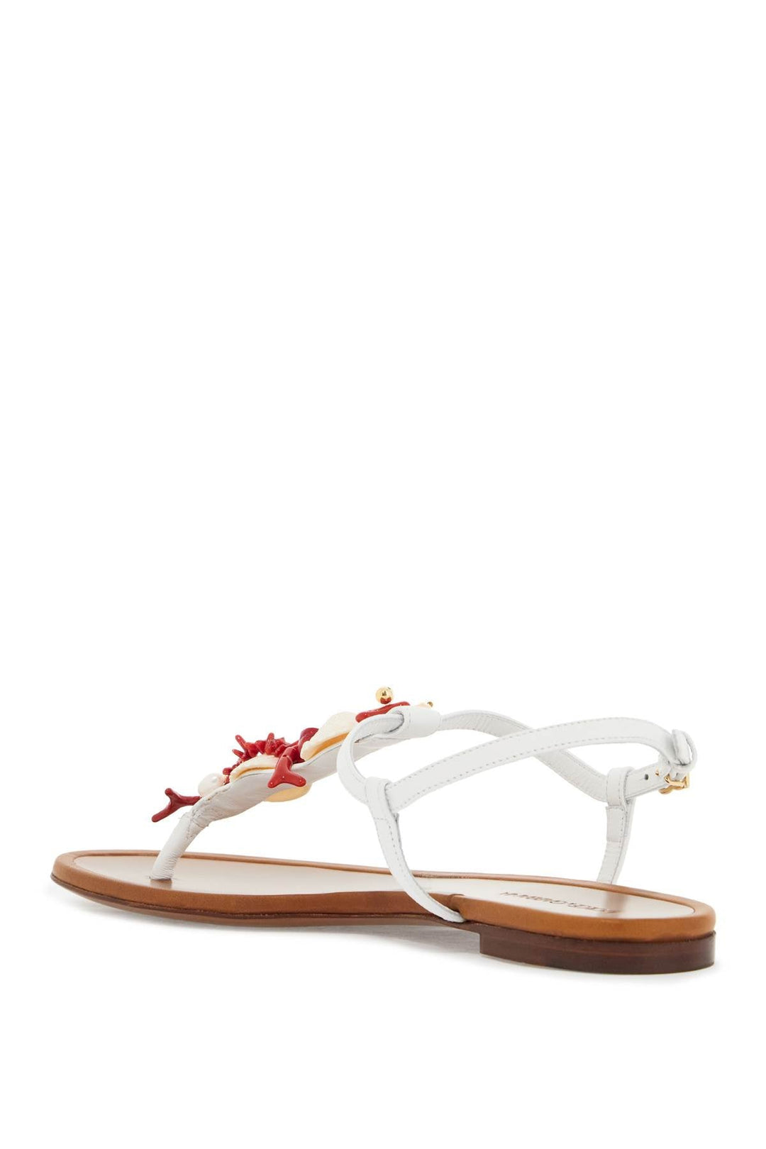 Dolce & Gabbana "nappa Flip-Flops With Coral