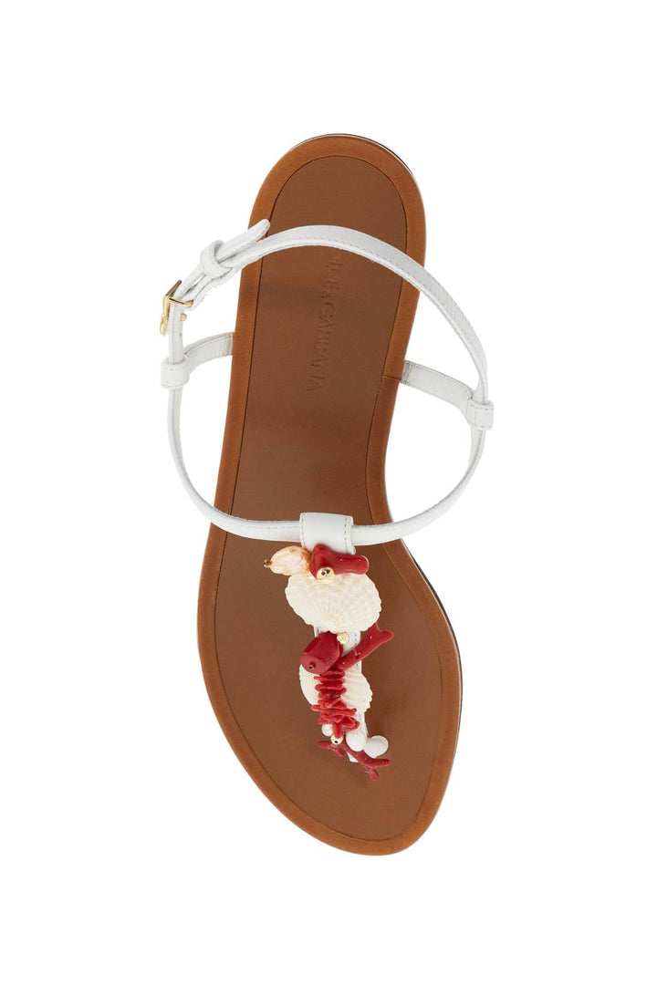 Dolce & Gabbana "nappa Flip-Flops With Coral