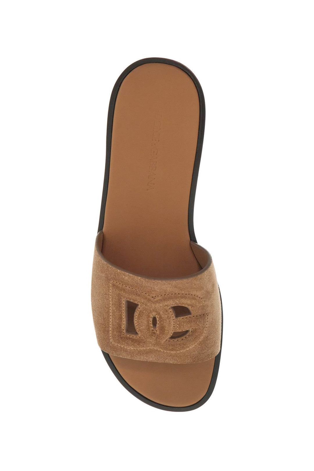 Dolce & Gabbana "dg Logo Suede Slides For Stylish