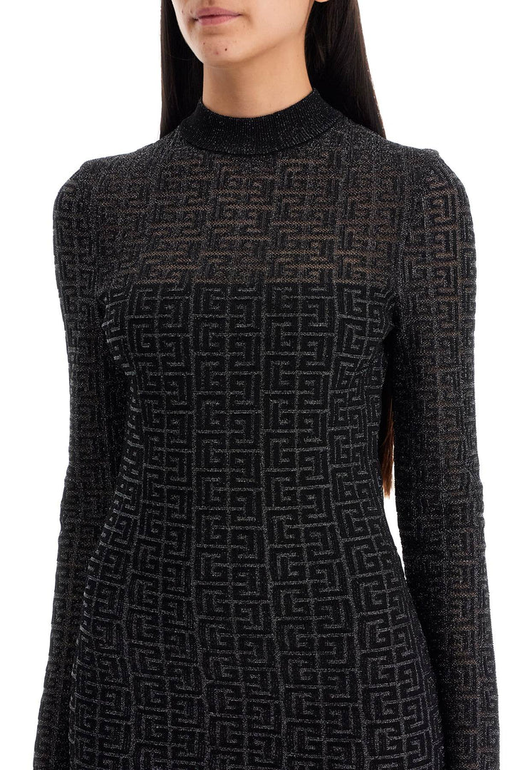 Balmain Lurex Monogram Knit Mini