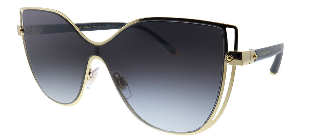 Dolce & Gabbana DG 2236 02/8G Butterfly Metal Gold Sunglasses with Grey Gradient Lens