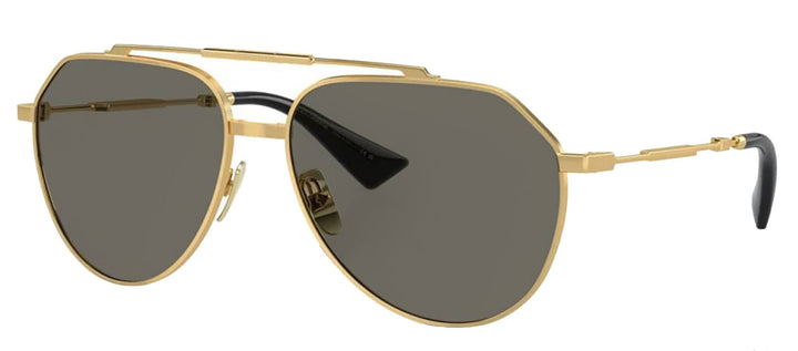 DOLCE & GABBANA DG 2302 02/R5 Pilot Gold Metal Sunglasses with Grey Lens
