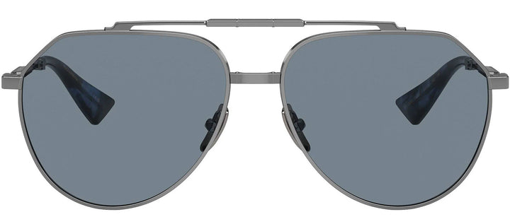 DOLCE & GABBANA DG 2302 04/56 Pilot Gunmetal Metal Sunglasses with Light Blue Lens