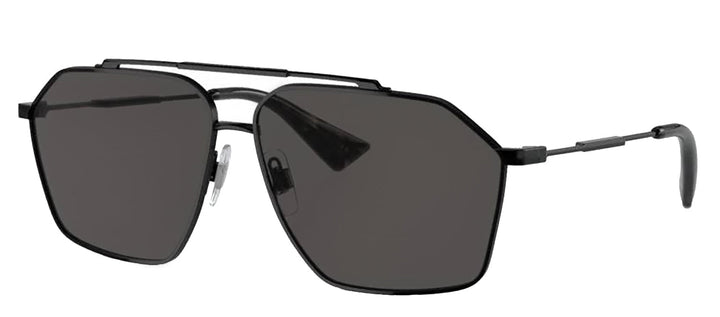 DOLCE & GABBANA DG 2303 01/87 Pilot Black Metal Sunglasses with Dark Grey Lens