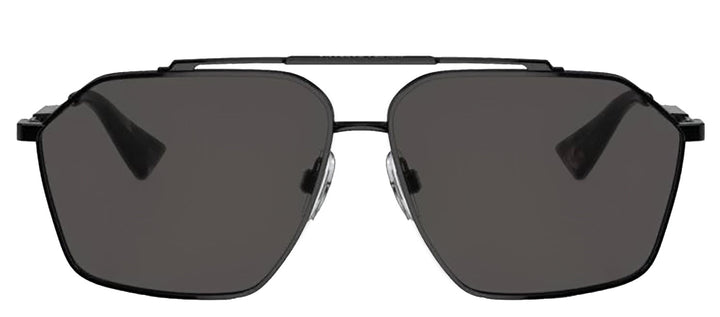 DOLCE & GABBANA DG 2303 01/87 Pilot Black Metal Sunglasses with Dark Grey Lens
