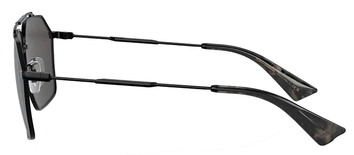DOLCE & GABBANA DG 2303 01/87 Pilot Black Metal Sunglasses with Dark Grey Lens