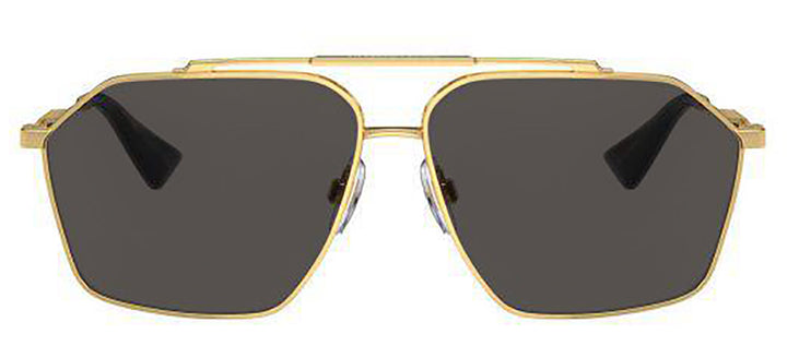 DOLCE & GABBANA DG 2303 02/87 Pilot Gold Metal Sunglasses with Dark Grey Lens