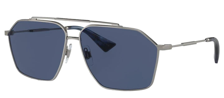 DOLCE & GABBANA DG 2303 04/80 Pilot Gunmetal Metal Sunglasses with Dark Blue Lens