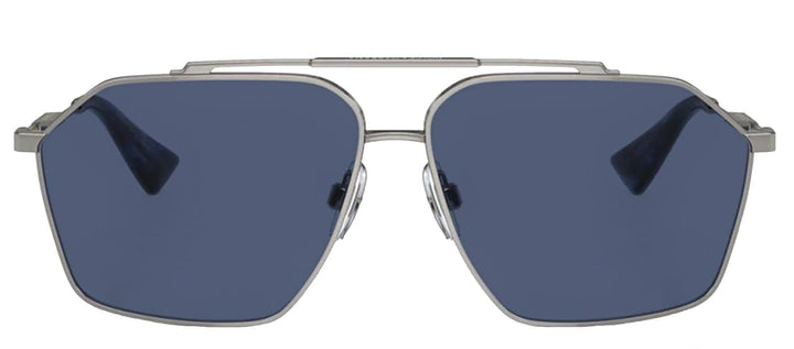 DOLCE & GABBANA DG 2303 04/80 Pilot Gunmetal Metal Sunglasses with Dark Blue Lens