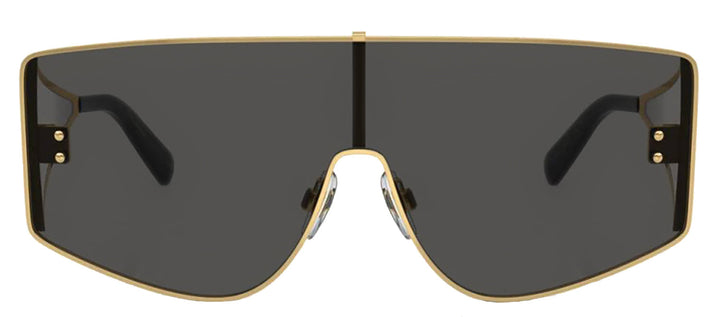 DOLCE & GABBANA DG 2305 02/87 Rectangle Gold Metal Sunglasses with Dark Grey Lens