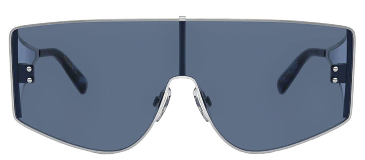 DOLCE & GABBANA DG 2305 05/80 Rectangle Silver Metal Sunglasses with Dark Blue Lens