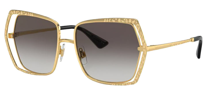 DOLCE & GABBANA DG 2306 02/8G Butterfly Gold Metal Sunglasses with Grey Gradient Lens