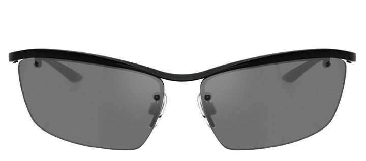 DOLCE & GABBANA DG 2307 01/6G Rectangle Black Metal Sunglasses with Grey Mirror Black Lens