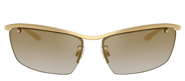 DOLCE & GABBANA DG 2307 02/6E Rectangle Gold Metal Sunglasses with Light Brown Mirror Gold Lens
