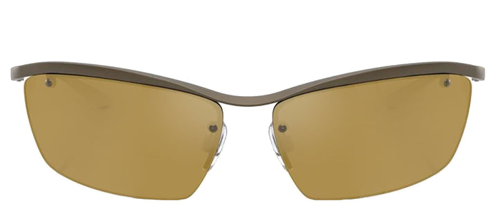 DOLCE & GABBANA DG 2307 13527I Rectangle Matte Bronze Metal Sunglasses with Brown Mirror Gold Lens