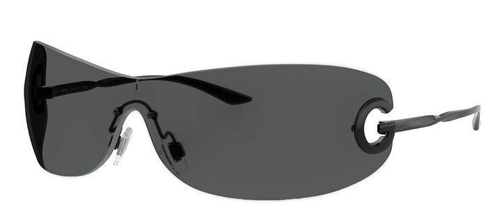 DOLCE & GABBANA DG 2308 01/87 Butterfly Black Metal Sunglasses with Dark Grey Lens