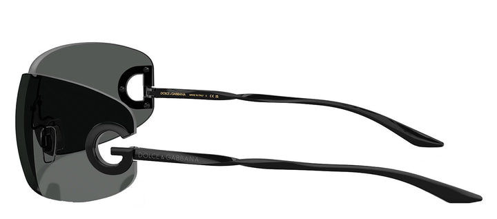 DOLCE & GABBANA DG 2308 01/87 Butterfly Black Metal Sunglasses with Dark Grey Lens