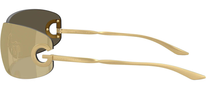 DOLCE & GABBANA DG 2308 12246E Butterfly Matte Gold Metal Sunglasses with Light Brown Mirror Gold Lens