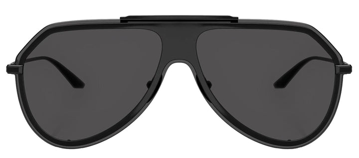 DOLCE & GABBANA DG 2309 01/87 Pilot Black Metal Sunglasses with Dark Grey Lens
