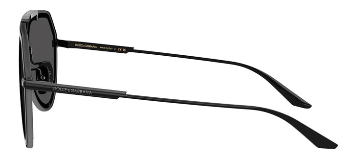 DOLCE & GABBANA DG 2309 01/87 Pilot Black Metal Sunglasses with Dark Grey Lens