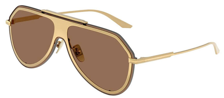 DOLCE & GABBANA DG 2309 02/73 Pilot Gold Metal Sunglasses with Dark Brown Lens