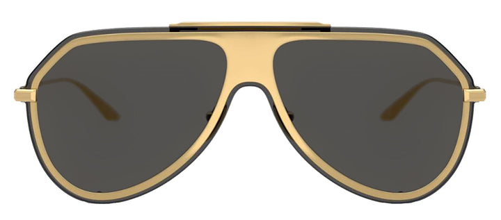 DOLCE & GABBANA DG 2309 02/87 Pilot Gold Metal Sunglasses with Dark Grey Lens