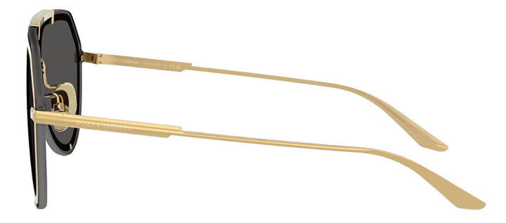 DOLCE & GABBANA DG 2309 02/87 Pilot Gold Metal Sunglasses with Dark Grey Lens